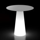 Venkovní osvětlovací stůl s LED světelnou základnou a kulatou deskou Made in Italy - Forlina Viadurini