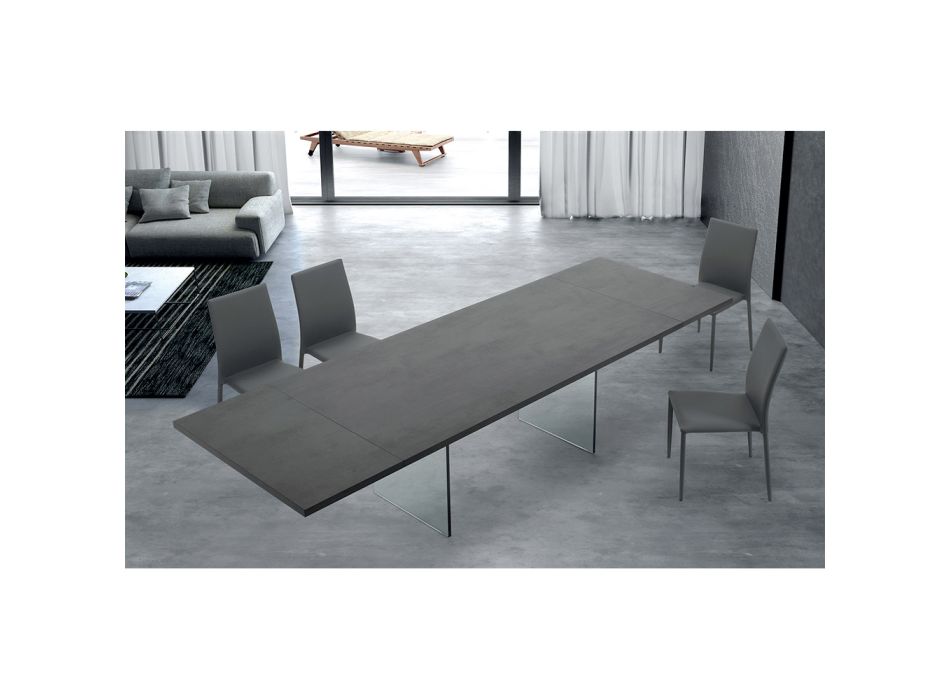 Moderní rozkládací stůl na 300 cm z lamina a skla Made in Italy - Tear Viadurini