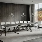 Moderní rozkládací stůl do 440 cm ze železa a dřeva Made in Italy - Valle Viadurini