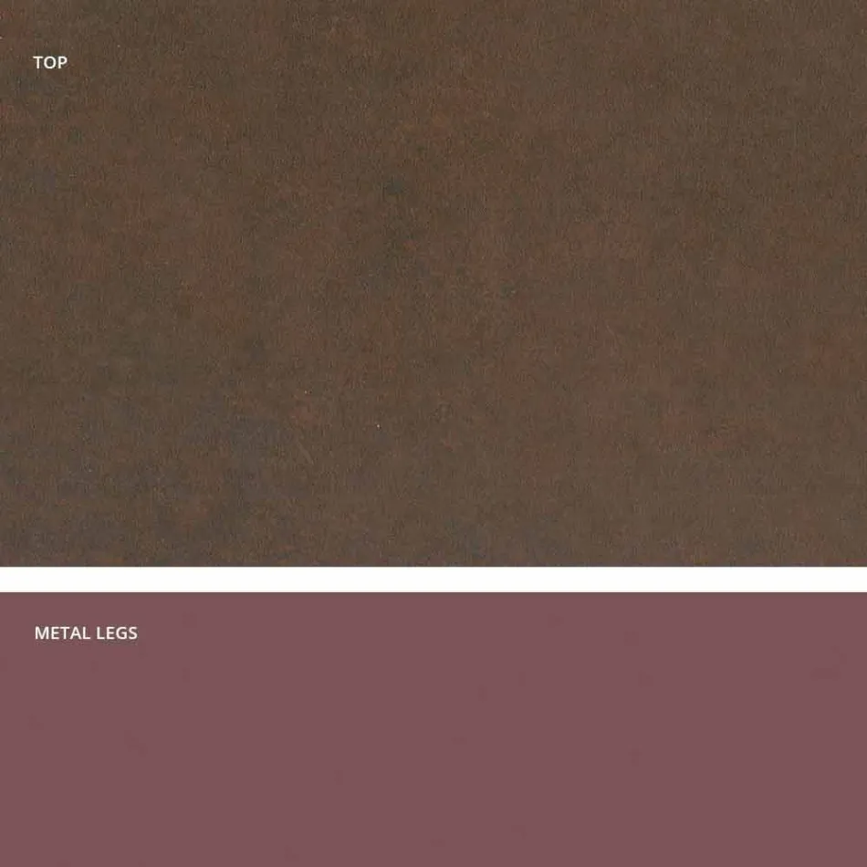 Moderní sklokeramický a kovový stůl vyrobený v Itálii, Dionigi Viadurini