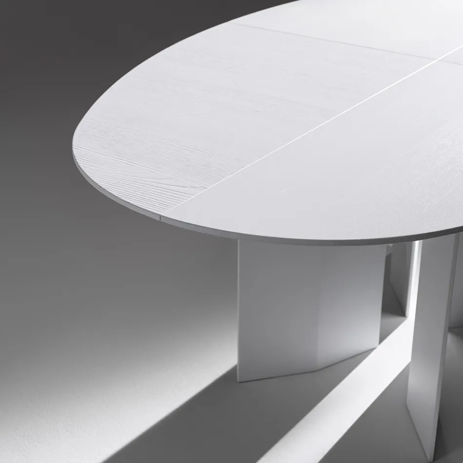 Oválný jídelní stůl z překližky s dýhou jasan - Capricorn Viadurini