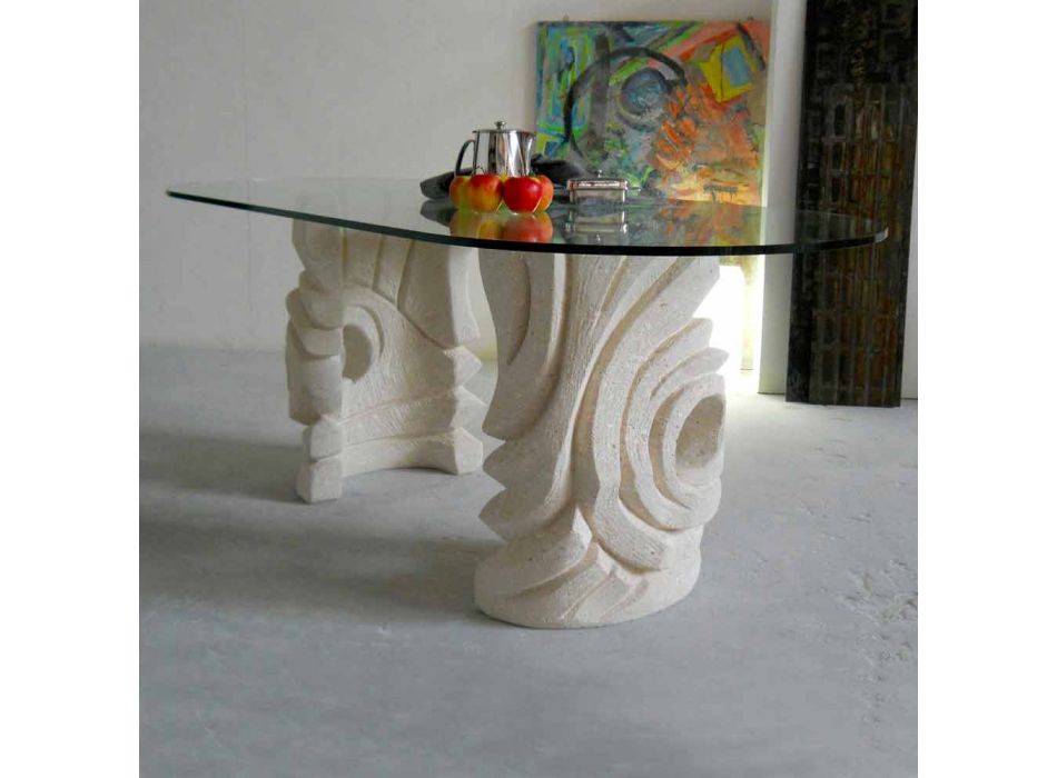 petra oválný stůl s moderním designem křišťálových Furies Viadurini