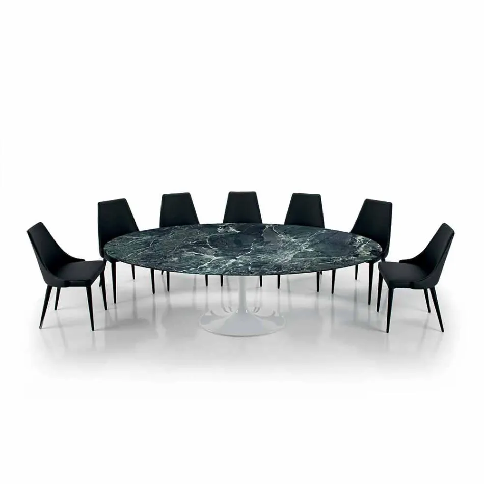Moderní oválný stůl v Carrara nebo Black Marquinia Marble Made in Italy – dolary Viadurini