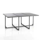 Vnitřní a venkovní stůl se 6 židlemi se sklopným opěradlem a 4 poufy - Venir Viadurini