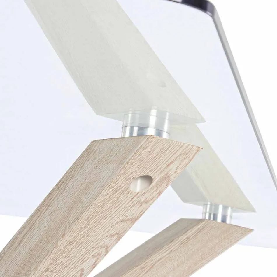 Jídelní stůl Homemotion s deskou z tvrzeného skla - Denda Viadurini