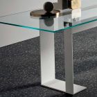 Deska stolu z extra čirého skla a kovových nohou 3 provedení 4 velikosti - Speck Viadurini