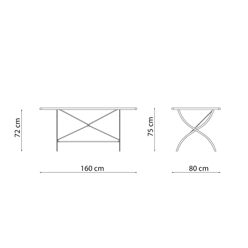 Venkovní skládací stůl z pozinkované oceli Made in Italy - Selvaggia Viadurini