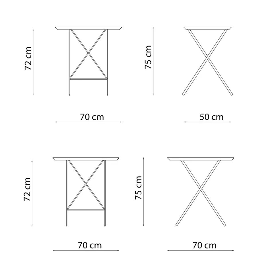 Skládací zahradní stůl z pozinkované oceli Made in Italy - Akila Viadurini