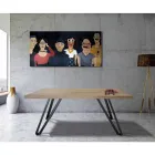 Pokovený stůl z vroubkovaného dubu Masellato a kovu Made in Italy - Luanda Viadurini