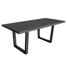 Pokovený stůl ze čtvercového vázaného dubu a kovová základna Made in Italy - Pilar Viadurini