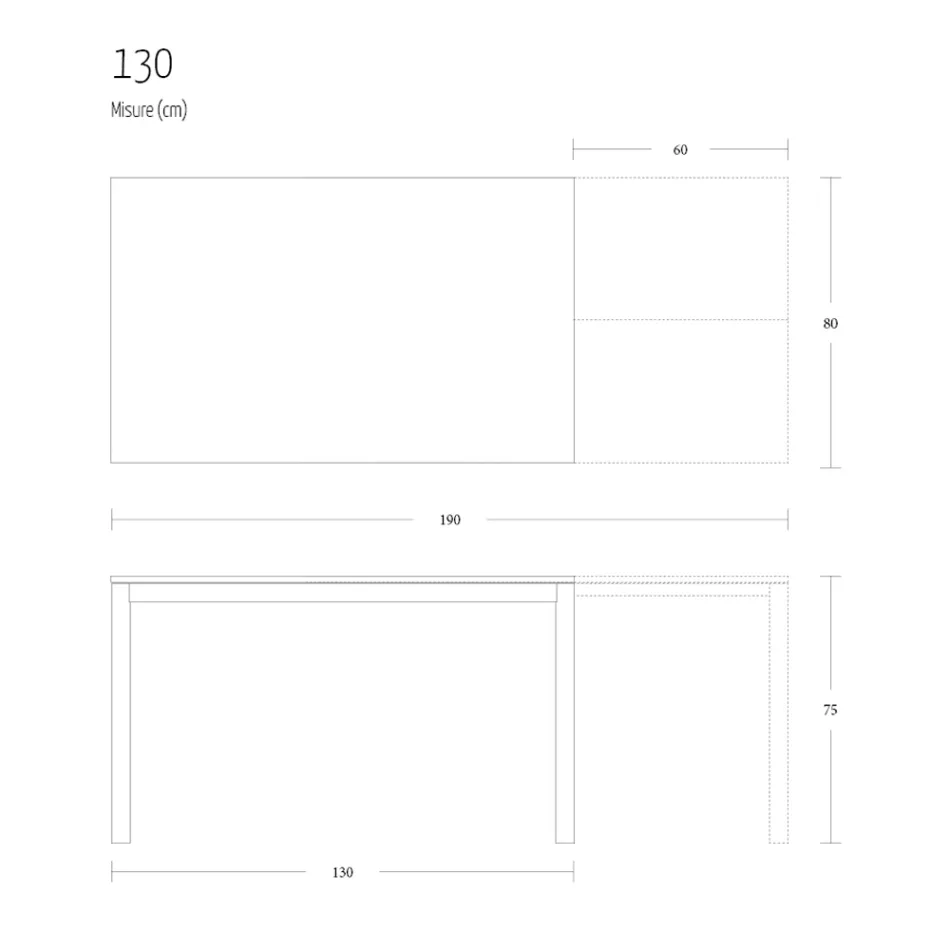 Rozkládací jídelní stůl 190 cm kov a dřevo Made in Italy - Euclidean Viadurini