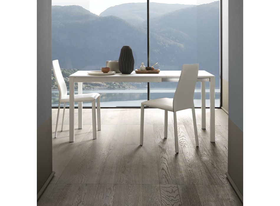 Rozkládací jídelní stůl 190 cm kov a dřevo Made in Italy - Euclidean Viadurini