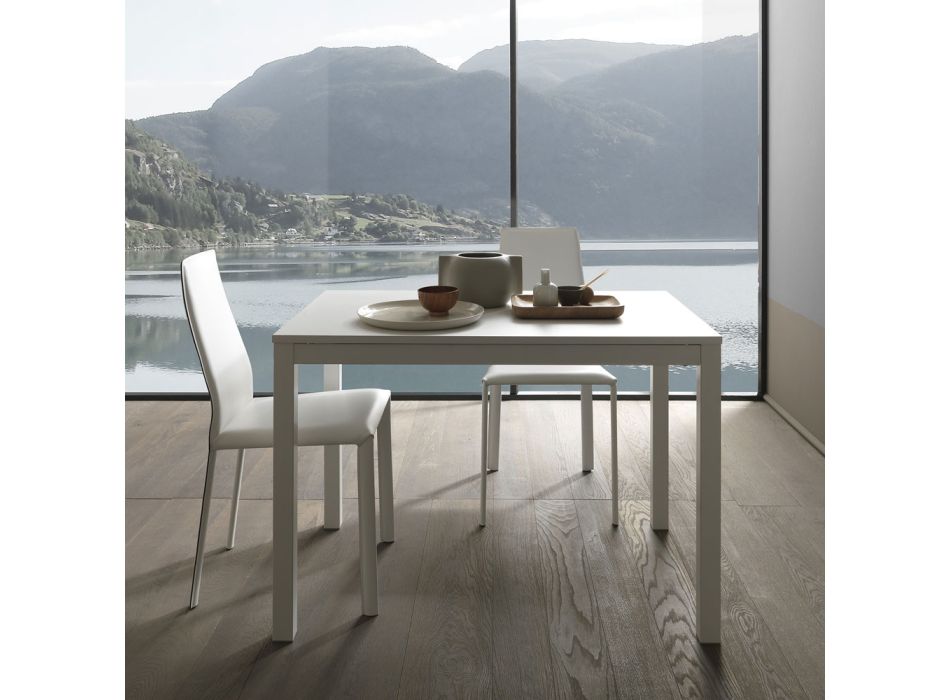 Rozkládací jídelní stůl 190 cm kov a dřevo Made in Italy - Euclidean Viadurini