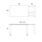 Jídelní stůl Rozložitelný na 2,8 m Kovová a matná keramická deska - Rashid Viadurini
