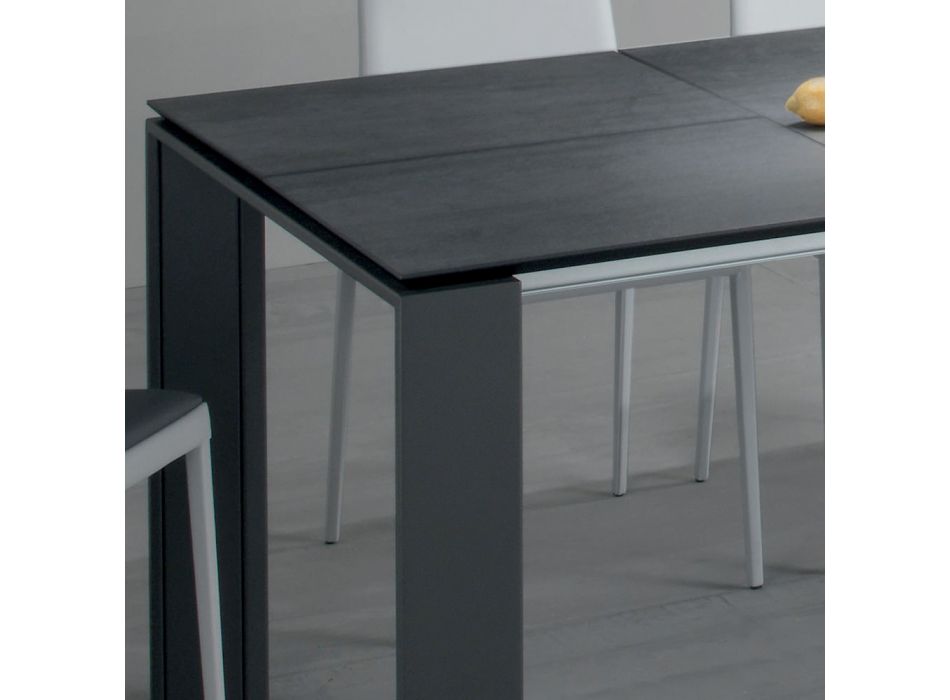 Jídelní stůl Rozložitelný na 2,8 m Kovová a matná keramická deska - Rashid Viadurini
