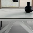 Jídelní stůl rozložitelný na 240 cm s mramorovým efektem a kovovou konstrukcí - Yvan Viadurini