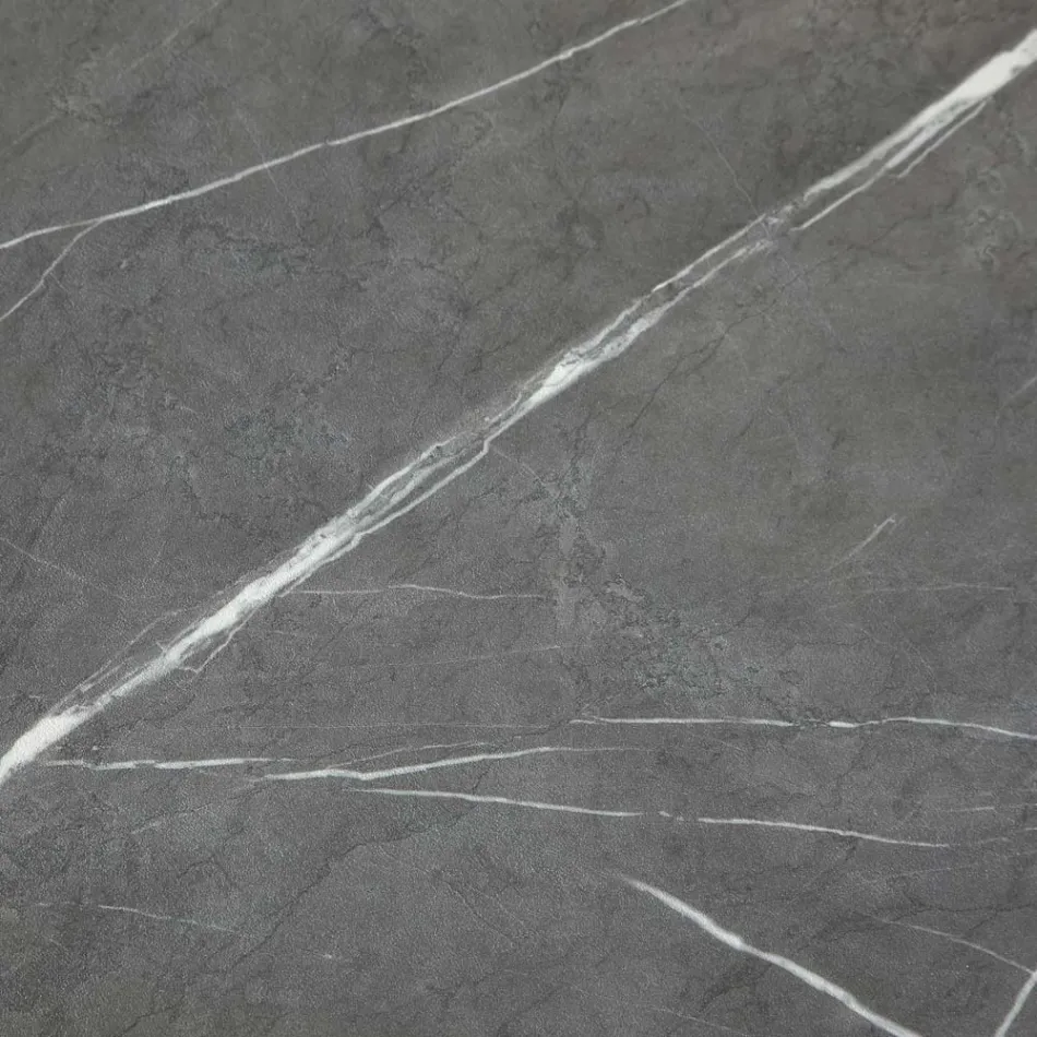 Rozkládací jídelní stůl Až 165 cm z oceli a melaminového dřeva - Veneto Viadurini