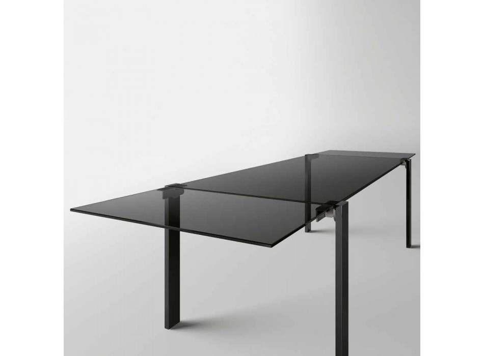 Roztažitelný jídelní stůl až 280 cm se skleněnou deskou vyrobenou v Itálii - Melo Viadurini