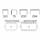 Roztažitelný jídelní stůl až do 294 cm v Gresu a kovu vyrobeného v Itálii - Nuzzio Viadurini