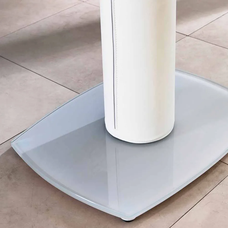 Tabulka sklo rozšíření jídelní a kůže, L120 / 180xP90cm, Lelia Viadurini