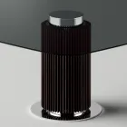 Jídelní stůl se čtvercovou skleněnou deskou a dřevěnou podnoží Made in Italy - Kuadro Viadurini