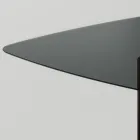 Jídelní stůl se čtvercovou skleněnou deskou a dřevěnou podnoží Made in Italy - Kuadro Viadurini