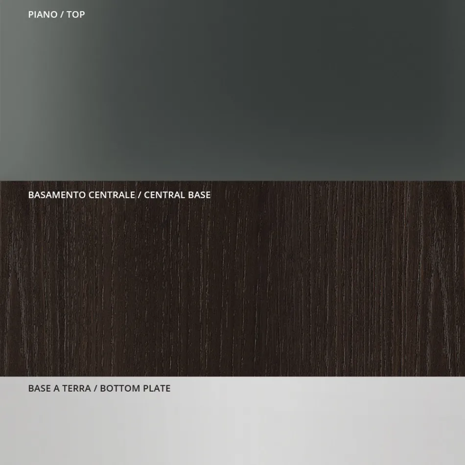 Jídelní stůl se čtvercovou skleněnou deskou a dřevěnou podnoží Made in Italy - Kuadro Viadurini