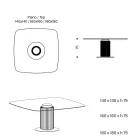 Jídelní stůl se čtvercovou skleněnou deskou a dřevěnou podnoží Made in Italy - Kuadro Viadurini