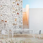 Zahradní jídelní stůl z hliníku a Hpl nebo Gres, různé povrchové úpravy - Filomena Viadurini