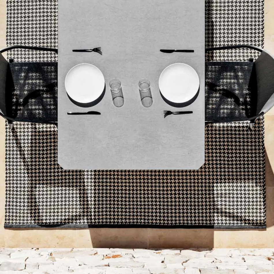 Zahradní jídelní stůl z hliníku a Hpl nebo Gres, různé povrchové úpravy - Filomena Viadurini