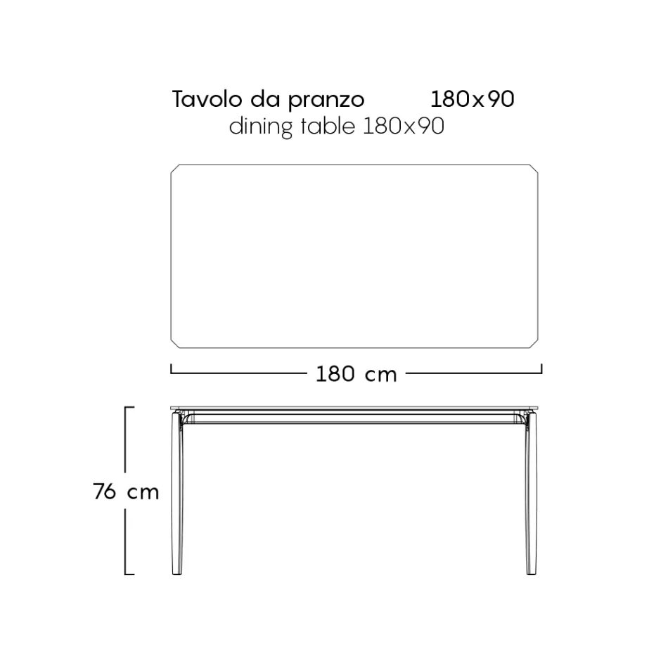 Deska zahradního jídelního stolu z porcelánové kameniny Made in Italy - Tarik Viadurini