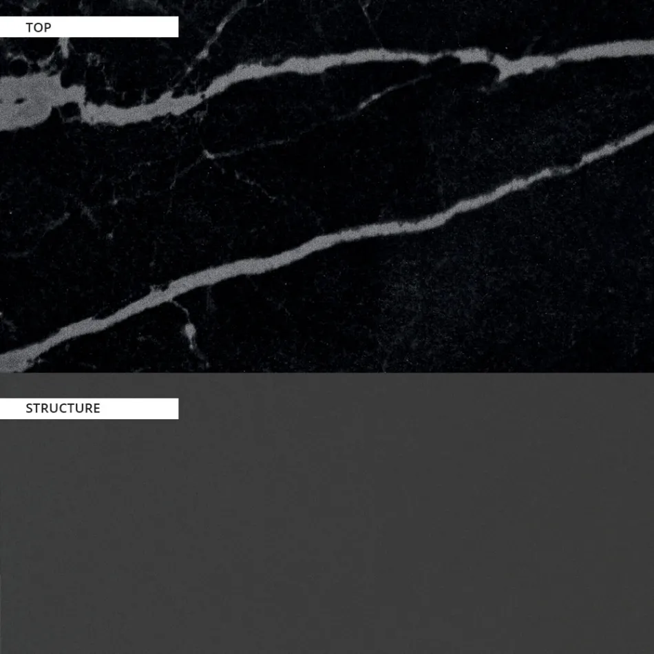 Venkovní jídelní stůl z hliníku a kameniny vyrobené v Itálii - Donovan Viadurini