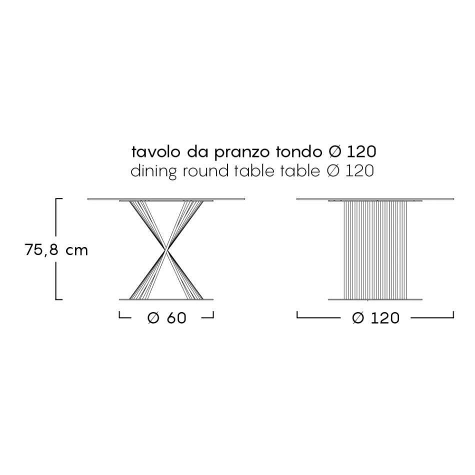 Venkovní jídelní stůl z hliníku a kameniny vyrobené v Itálii - Donovan Viadurini