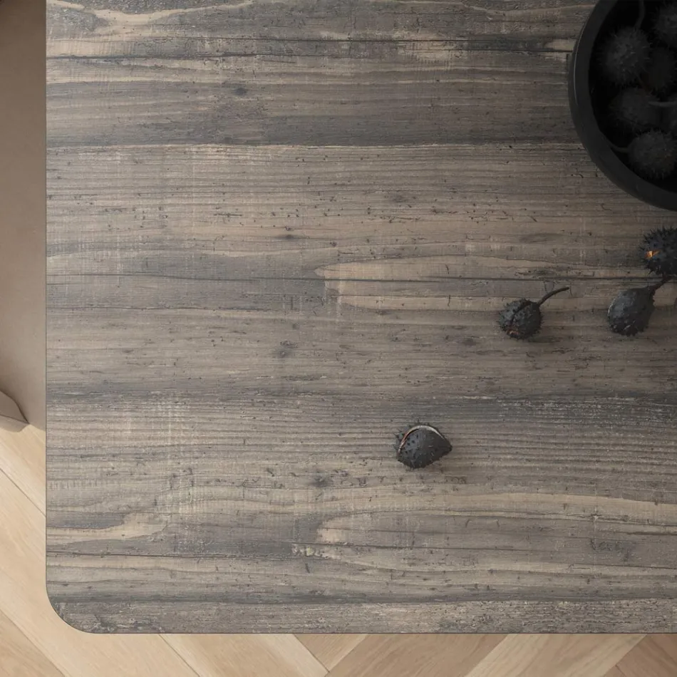 Pevný jídelní stůl z kovu a vrstvené Hpl Made in Italy - Bastiano Viadurini