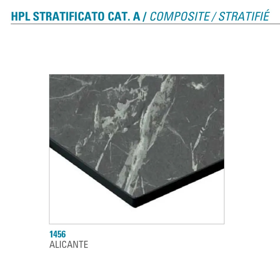 Pevný jídelní stůl z kovu a vrstvené Hpl Made in Italy - Bastiano Viadurini