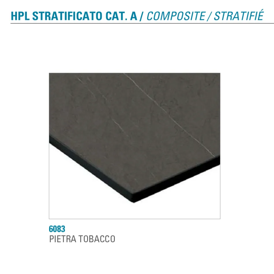 Pevný jídelní stůl z kovu a vrstvené Hpl Made in Italy - Bastiano Viadurini