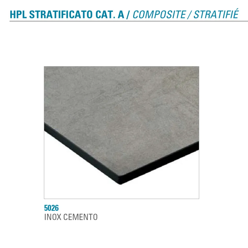 Pevný jídelní stůl z kovu a vrstvené Hpl Made in Italy - Bastiano Viadurini