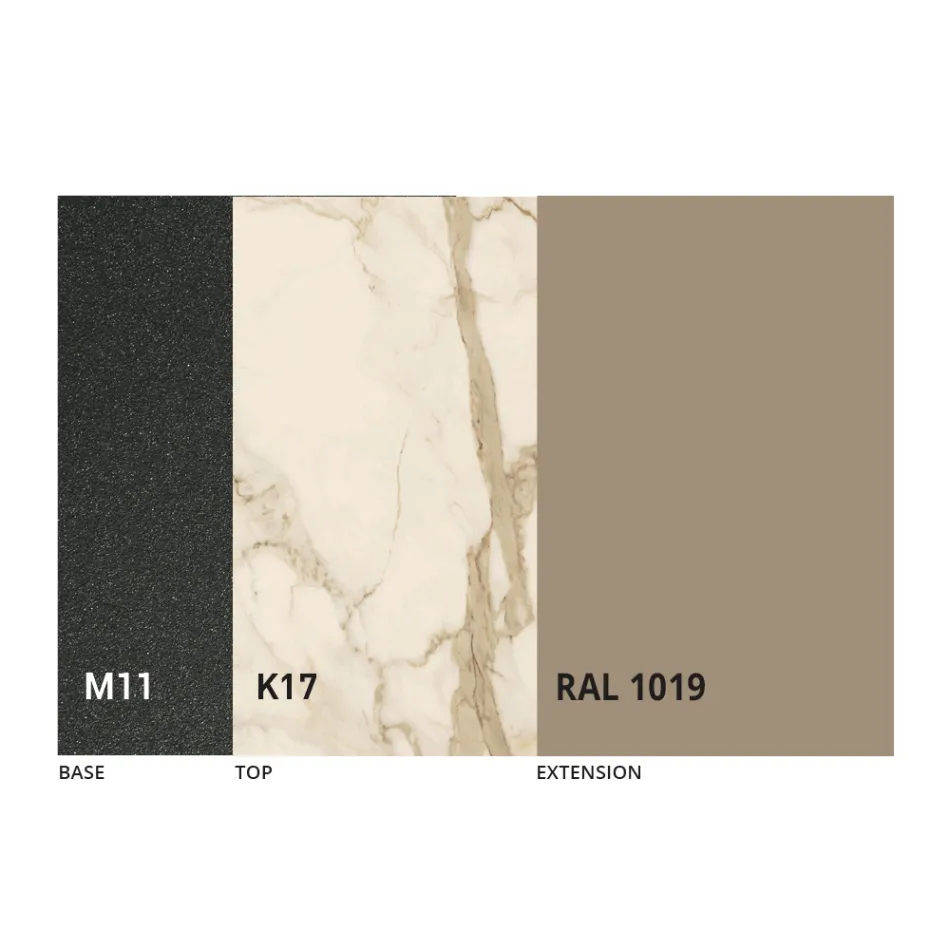 Kulatý jídelní stůl s rozkládací deskou na 180 cm Made in Italy - Muschio Viadurini