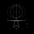 Kulatý jídelní stůl s rozkládací deskou na 180 cm Made in Italy - Muschio Viadurini