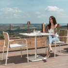 Čtvercový stůl 80x80 cm venkovní z béžového hliníku - Alfresco Viadurini