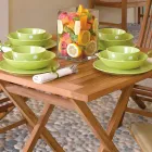 Čtvercový zahradní stůl 80x80 cm Vyrobeno z Teaku - Amico Viadurini