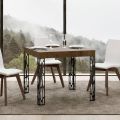 Čtvercový stůl Rozkládací na 246 cm ze dřeva a železa Made in Italy - Fiume