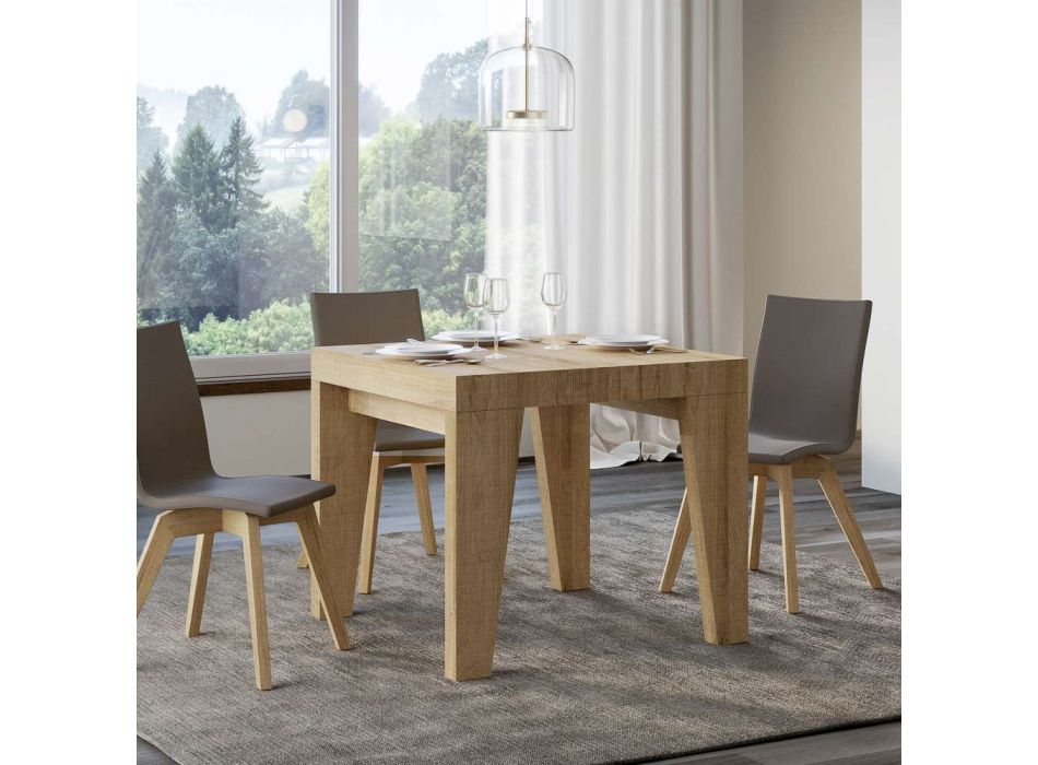 Čtvercový stůl Rozkládací na 246 cm ze dřeva Made in Italy - Květina Viadurini