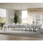 Čtvercový stůl Rozkládací na 440 cm ze dřeva Made in Italy - Květina Viadurini