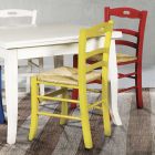 Rozkládací čtvercový stůl a 4 barevné židle Made in Italy - Coral Viadurini