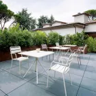 Čtvercový venkovní stůl z pozinkované oceli Made in Italy - Ralph Viadurini