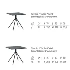 Čtvercový venkovní stůl z pozinkované oceli Made in Italy - Ralph Viadurini