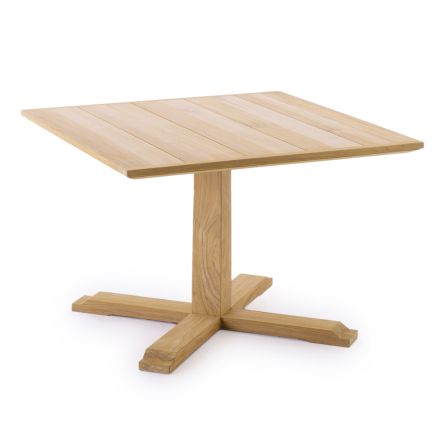 Čtvercový venkovní stůl z vysokého nebo nízkého teakového dřeva Made in Italy - Oracle Viadurini