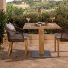 Čtvercový venkovní stůl z teaku a kovu - Marie Viadurini