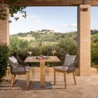 Čtvercový venkovní stůl z teaku a kovu - Marie Viadurini